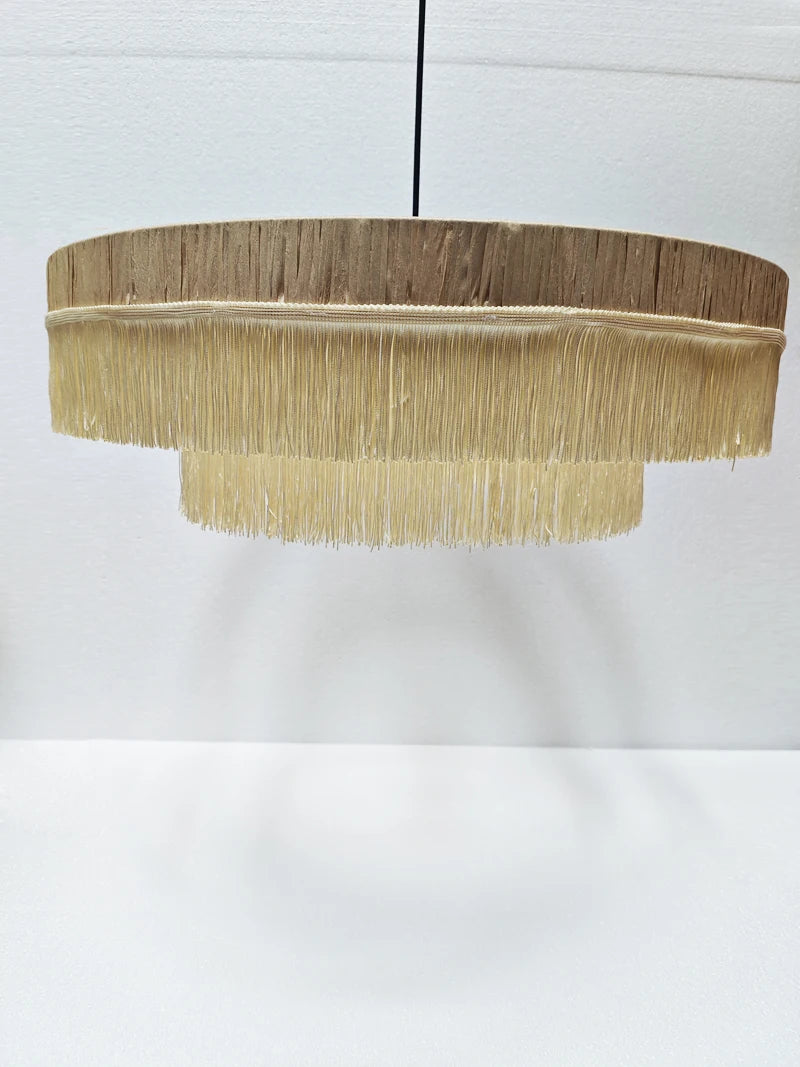 Raffia Rattan Tassel Chandelier