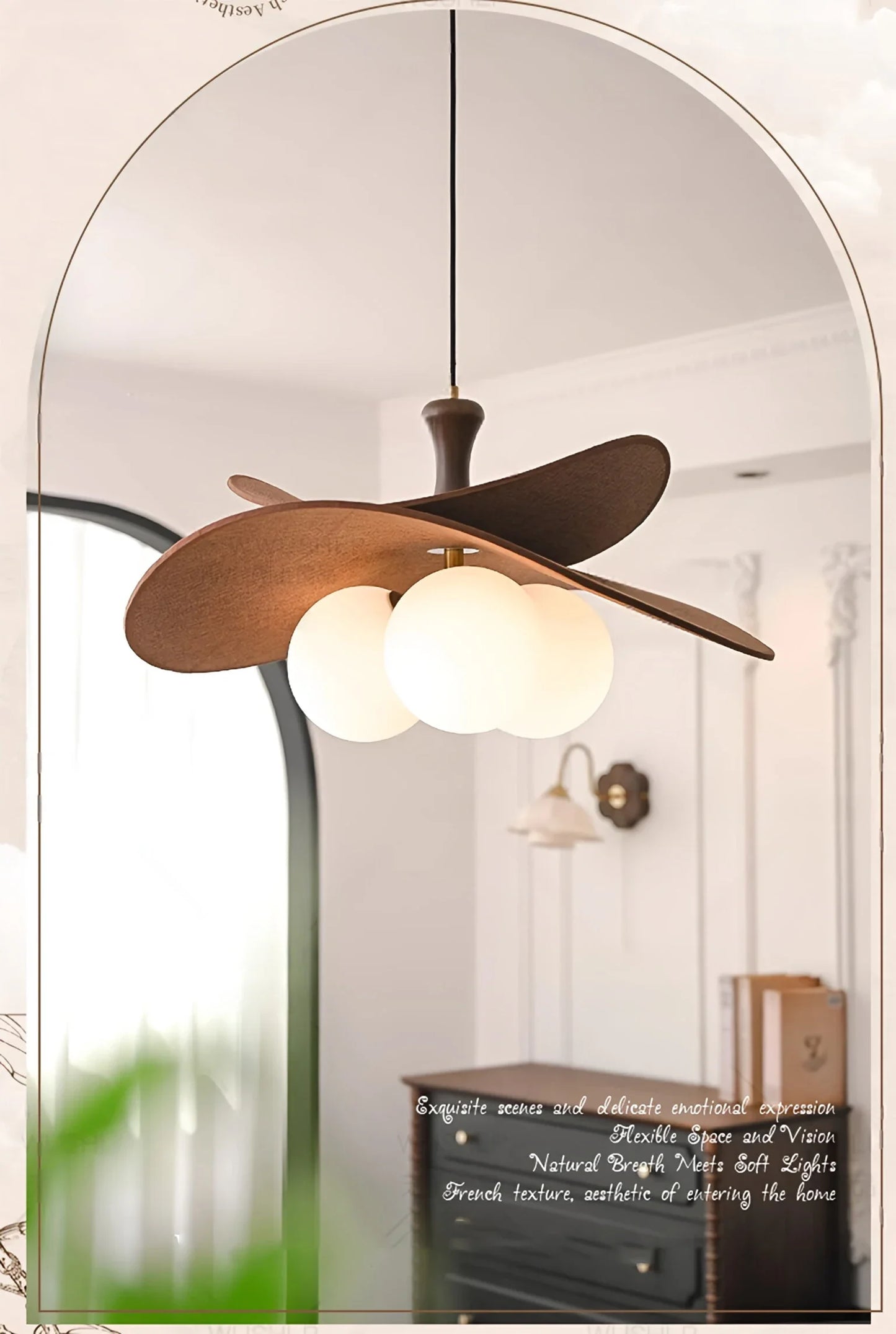 Minimalist Raffia Rattan Chandelier