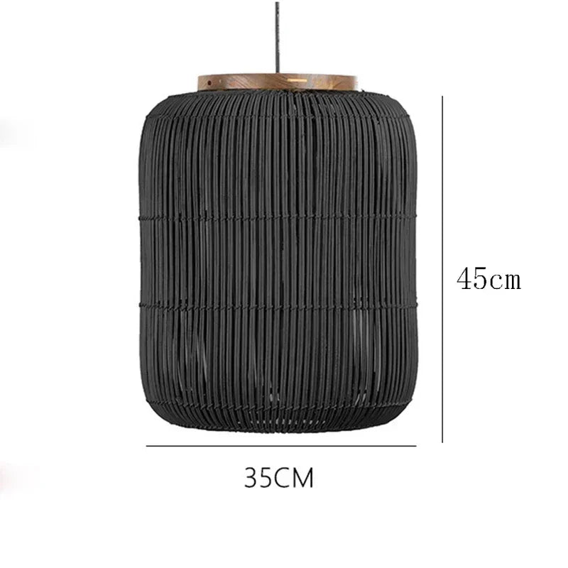 Modern Woven Rattan LED Chandelier