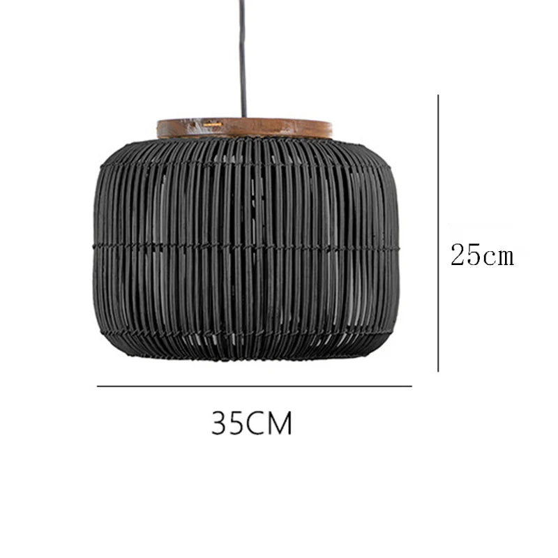 Vintage Rattan Wicker Pendant Light