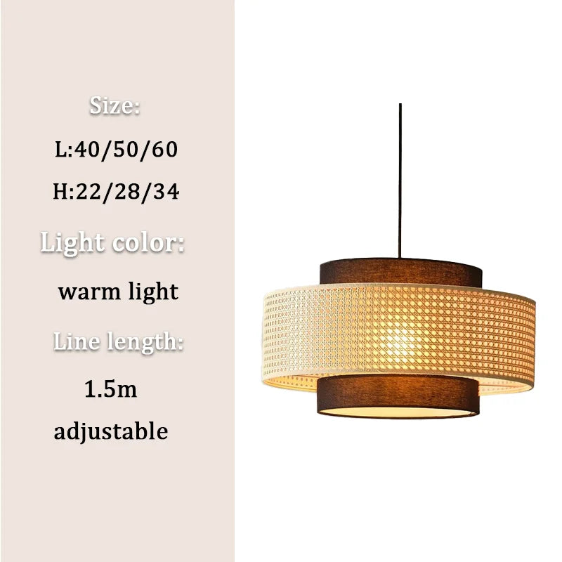 Vintage Handmade Rattan LED Pendant