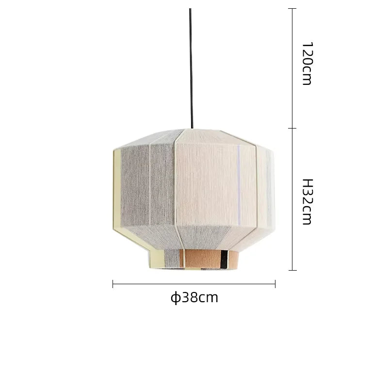 Boho Geometric Colourful Rattan Pendant