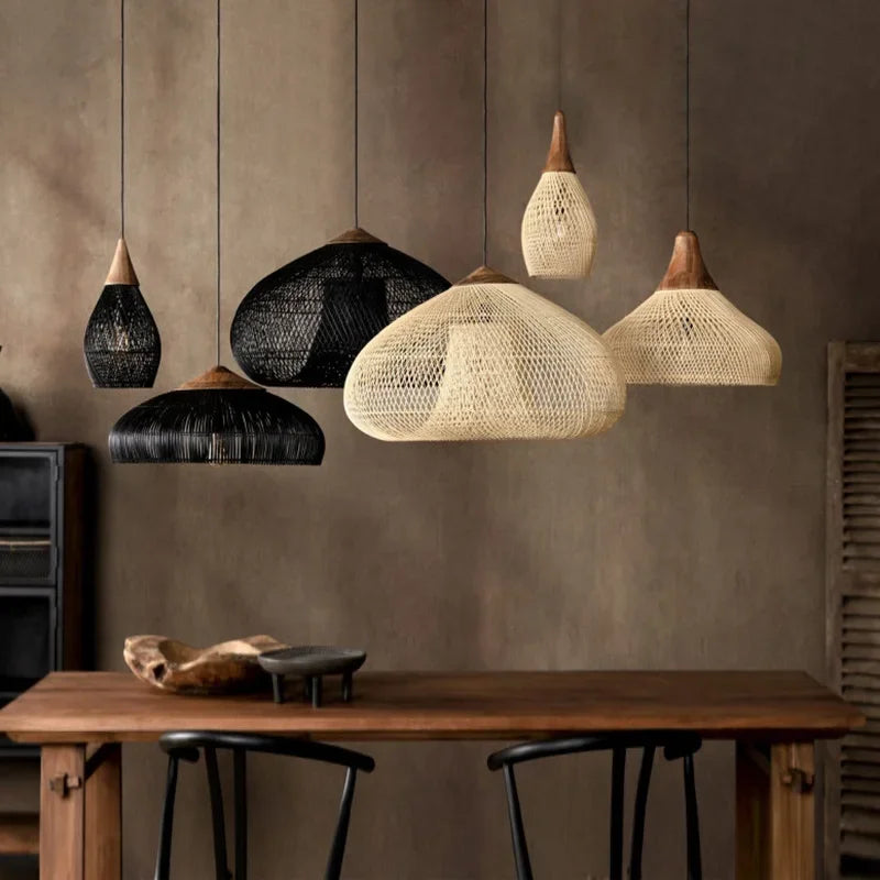 Japanese Handmade Rattan Pendant Lamp
