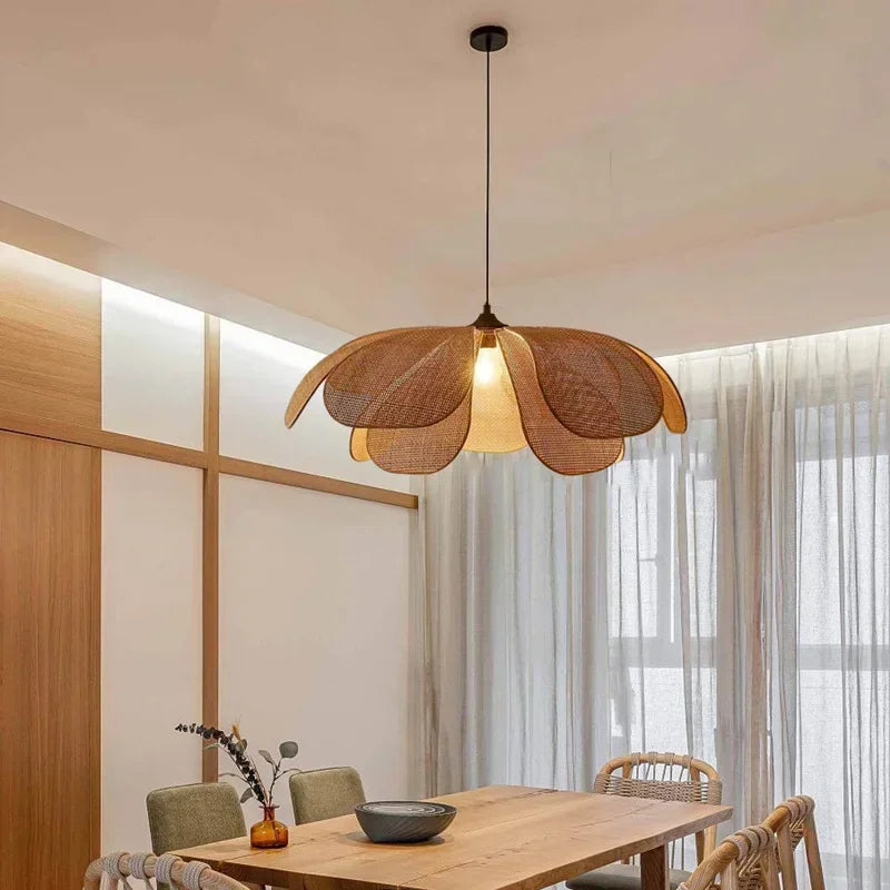 Rattan Petal Pendant Chandelier