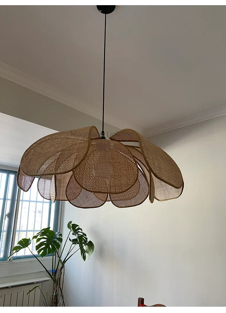 Rattan Petal Pendant Chandelier