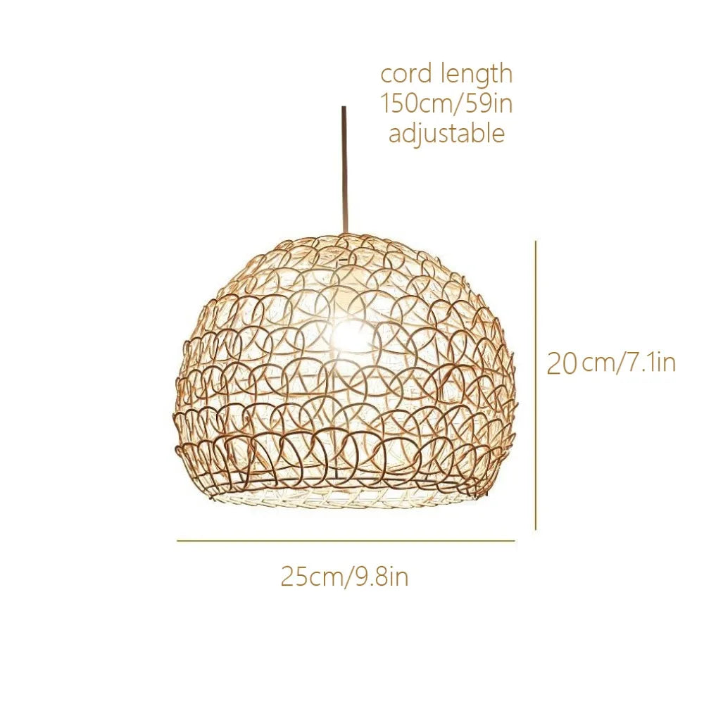 Hand-Knitted Bamboo Pendant Light (25cm)