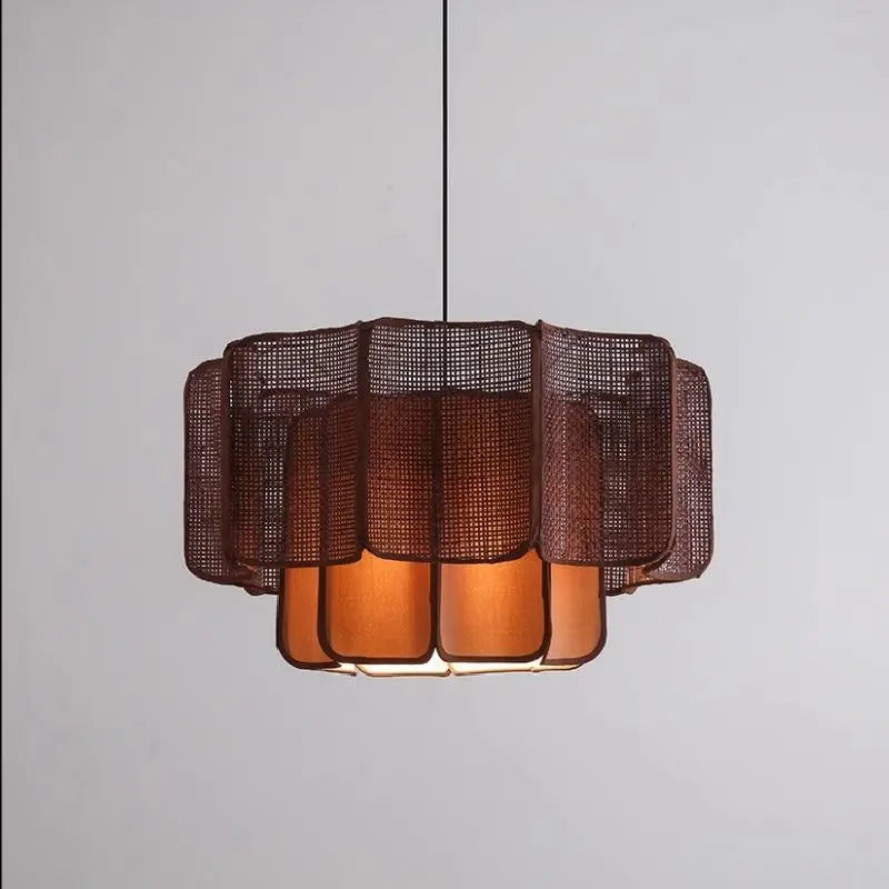 Japanese Designer Rattan Chandelier