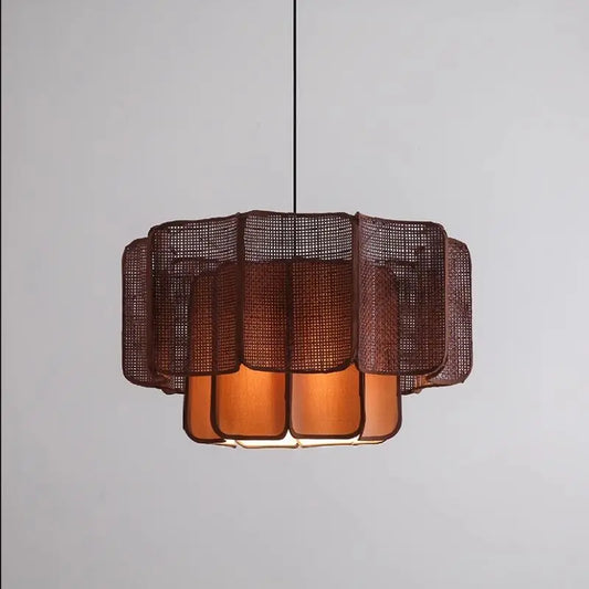 Japanese Designer Rattan Chandelier