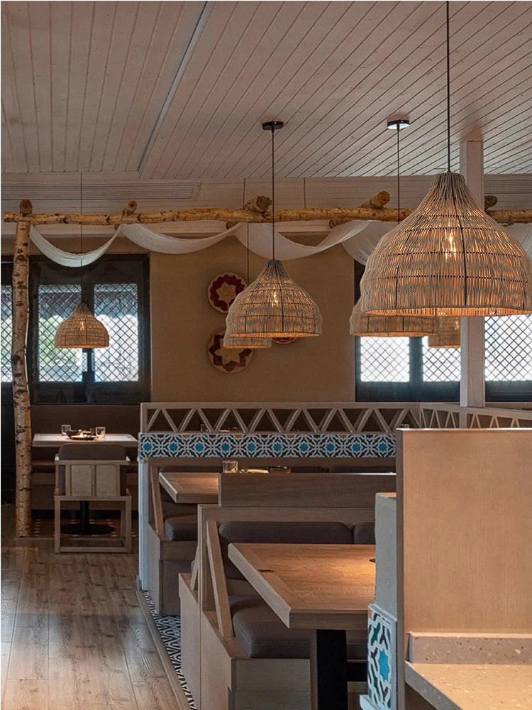 Southeast Asian Wicker Pendant Light