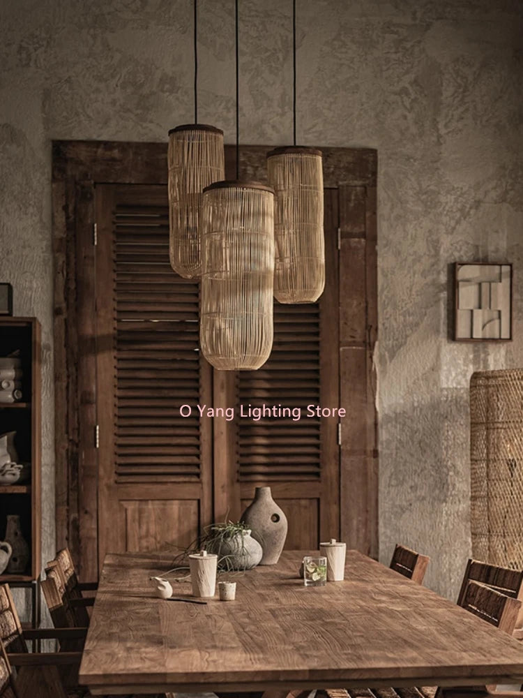 Handmade Woven Rattan LED Pendant