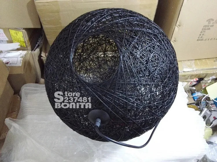 Nordic Rattan Ball Pendant Lamp