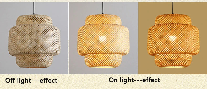 Bamboo Lantern Rattan Pendant (30cm)