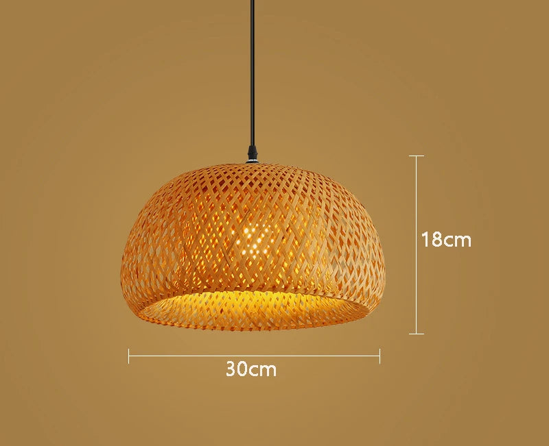 Bamboo Lantern Rattan Pendant (30cm)
