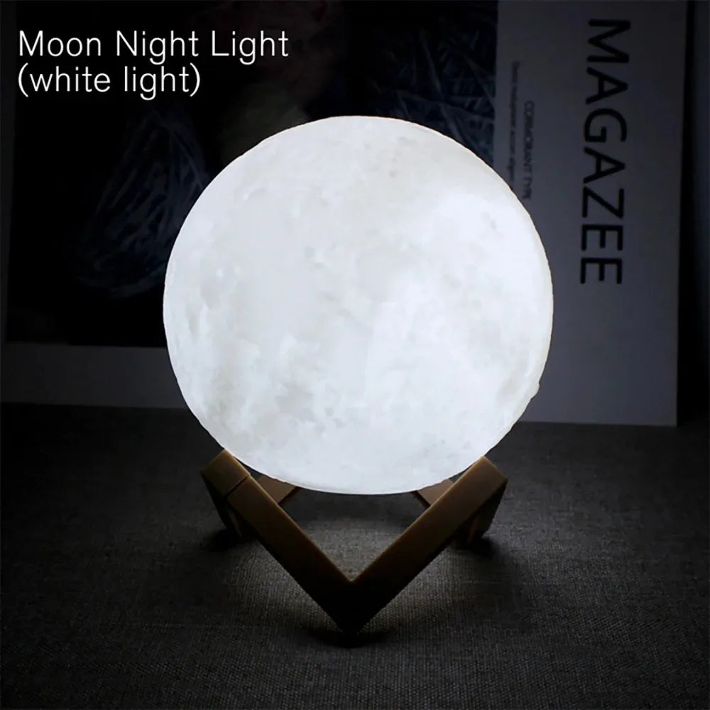 LED Moon Night Light with Stand