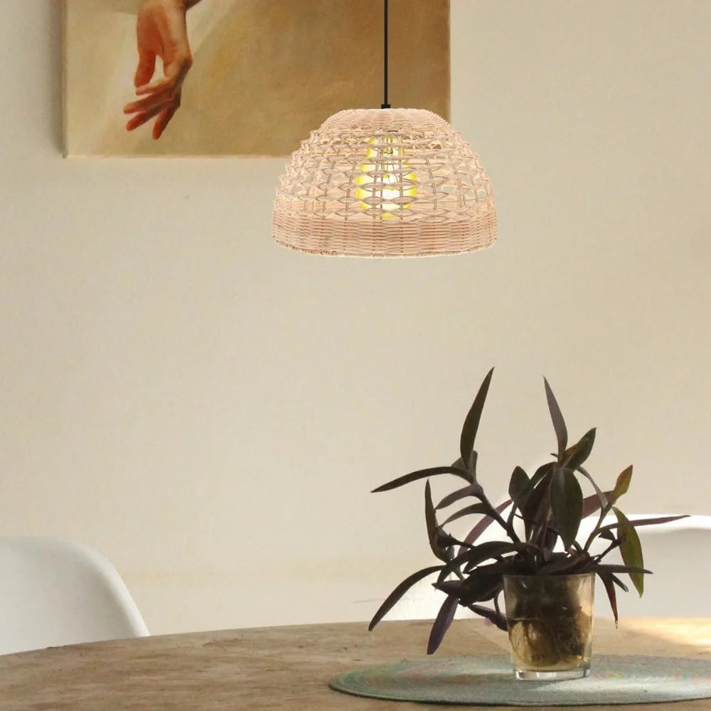 Woven Rattan Cage Pendant Lampshade
