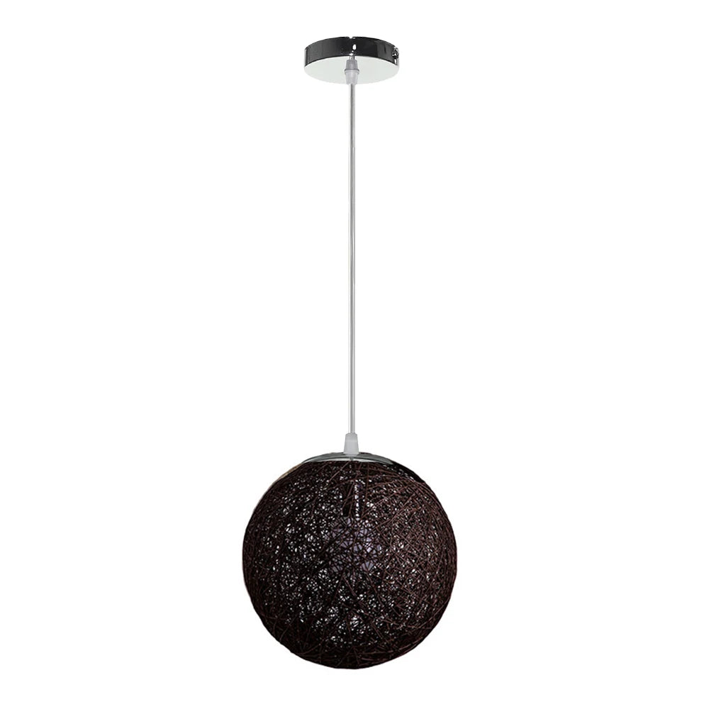 Nordic Hand-Woven Rattan Pendant
