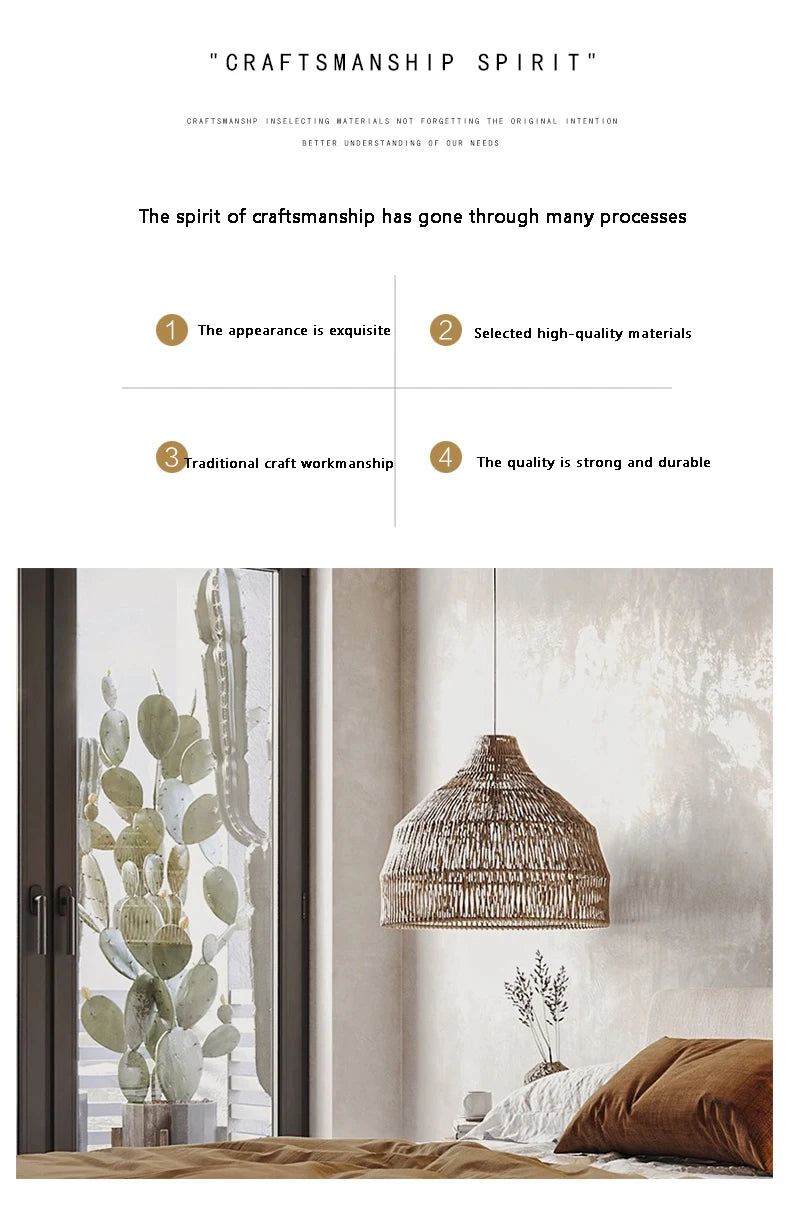 Southeast Asian Wicker Pendant Light