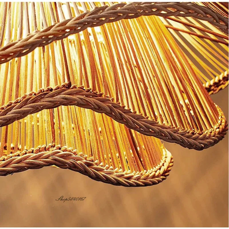 Nordic Multi-Tier Rattan Chandelier
