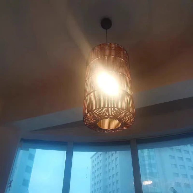 Modern Woven Rattan LED Chandelier