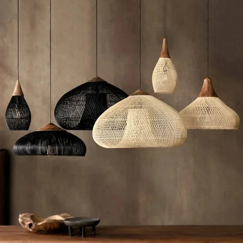 Japanese Handmade Rattan Pendant Lamp