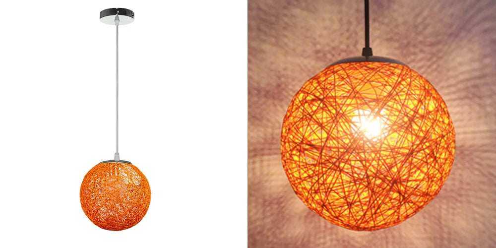 Nordic Hand-Woven Rattan Pendant