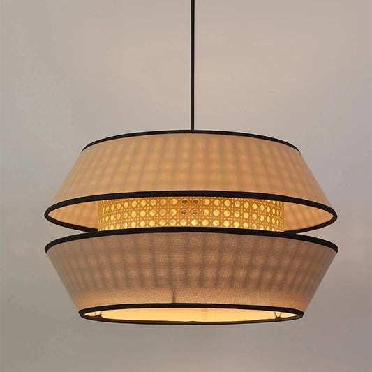 Retro Hand-Woven Rattan Chandelier