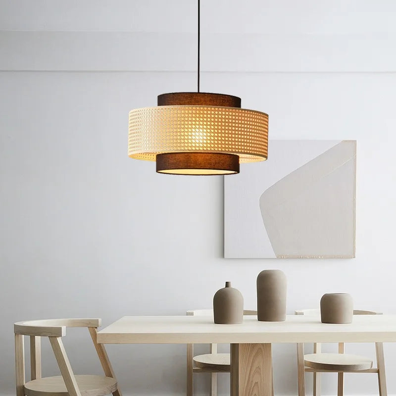 Vintage Handmade Rattan LED Pendant