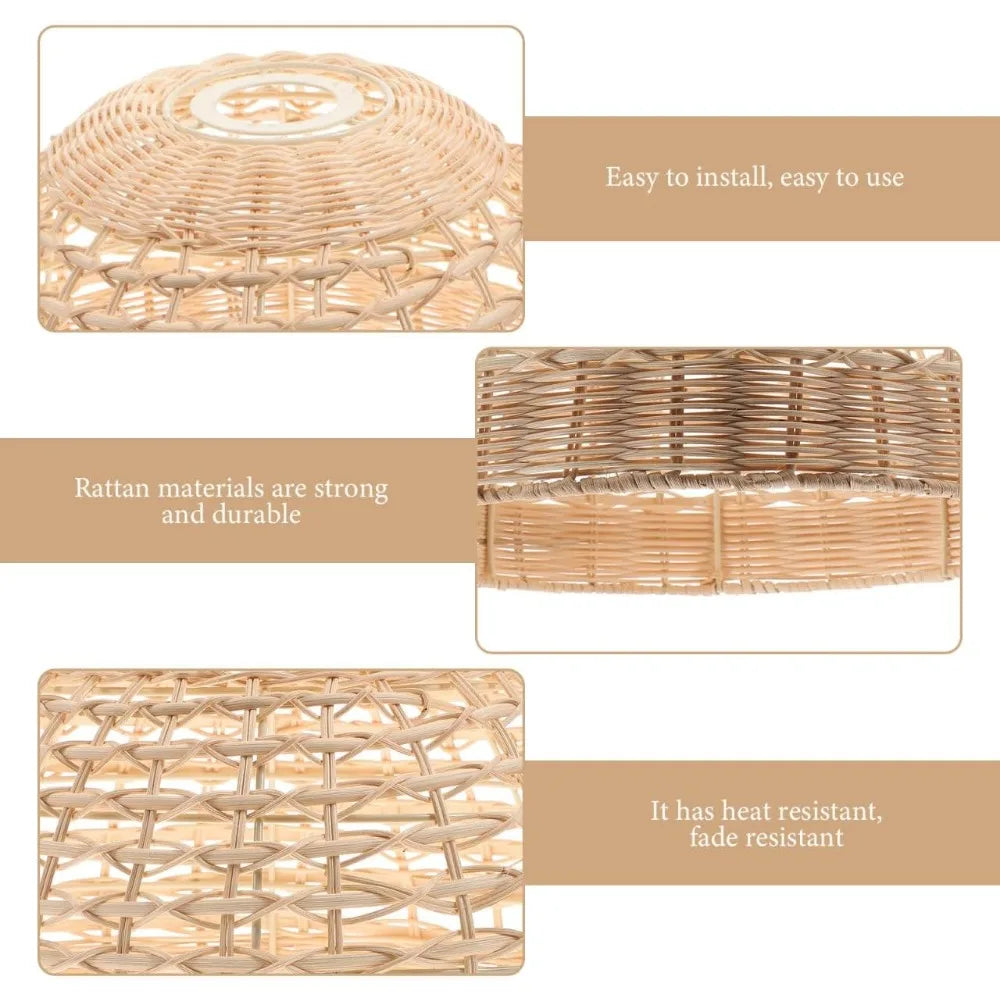 Woven Rattan Cage Pendant Lampshade