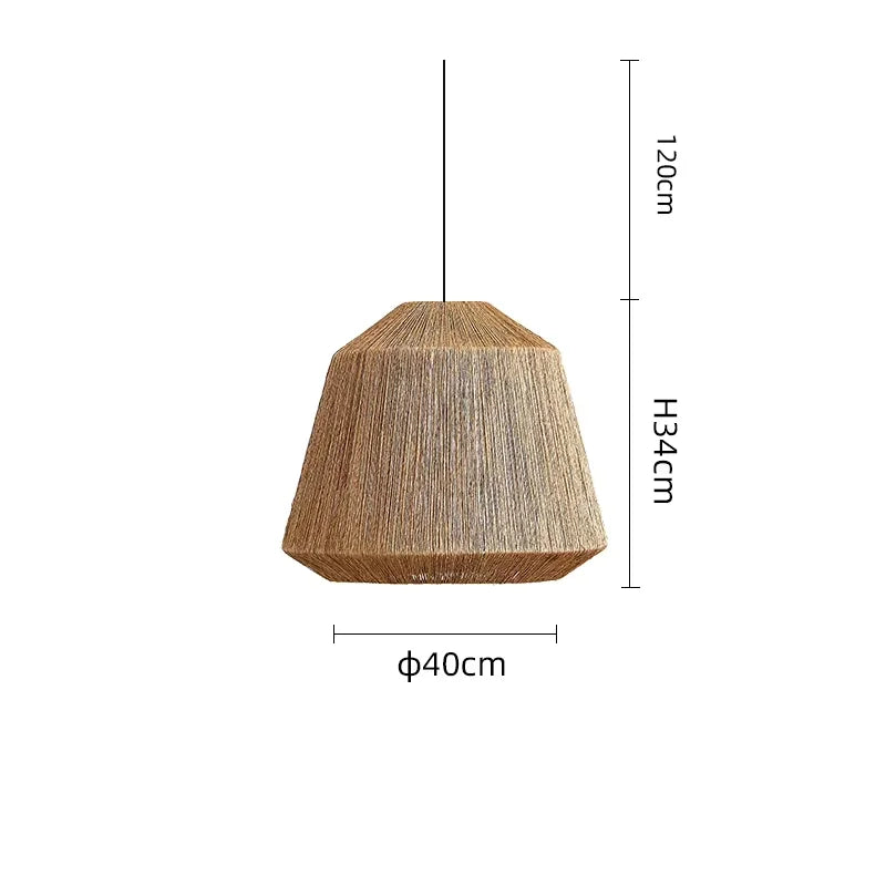 Boho Geometric Colourful Rattan Pendant