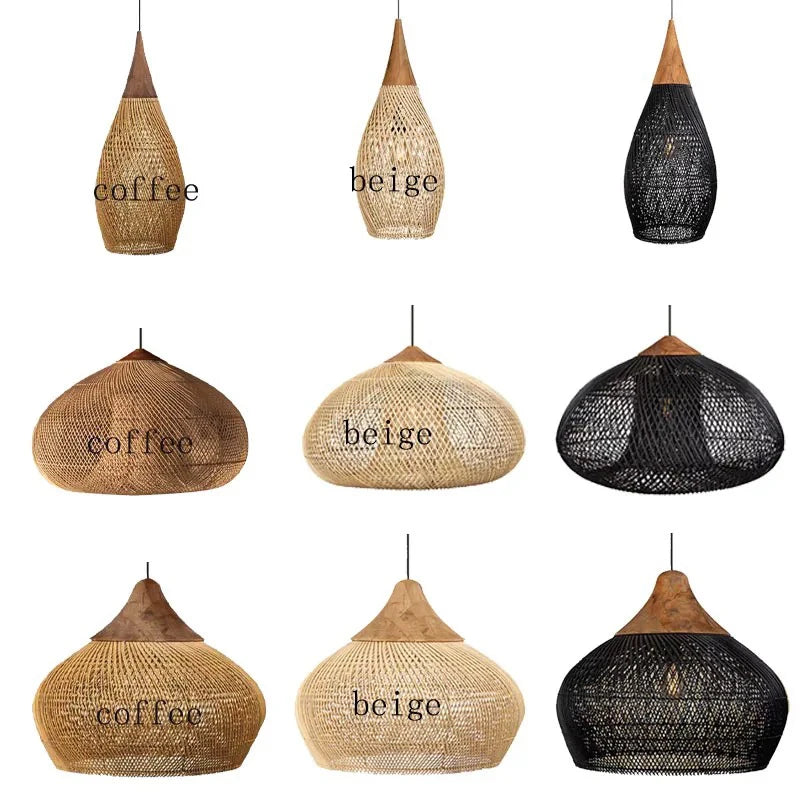 Japanese Handmade Rattan Pendant Lamp