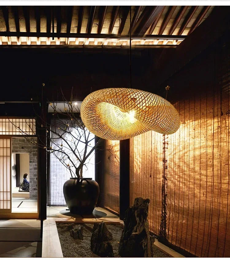Modern Bamboo Rattan Chandelier (40-80cm)