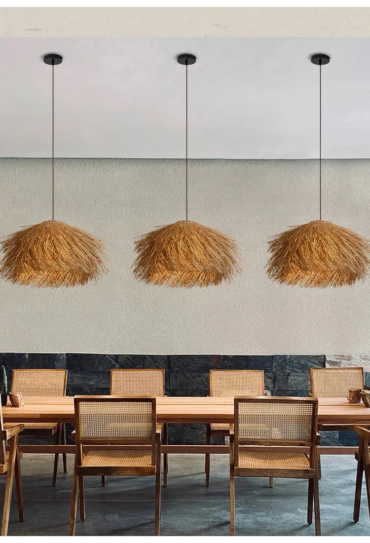 Hand-Woven Rattan Wabi-Sabi Chandelier