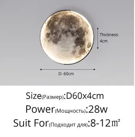 3D LED Moon Wall Lamp (50-80cm)