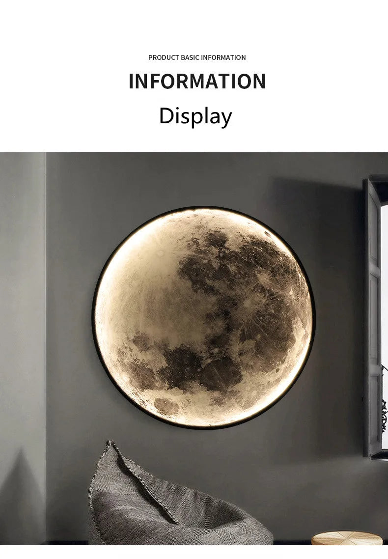 3D LED Moon Wall Lamp (50-80cm)