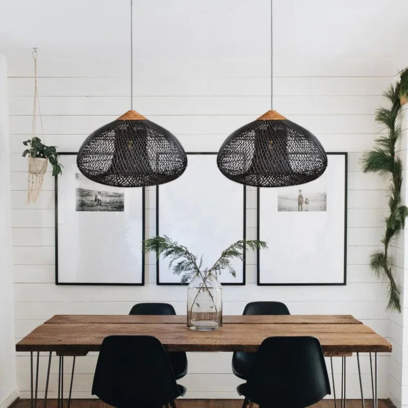 Japanese Handmade Rattan Pendant Lamp