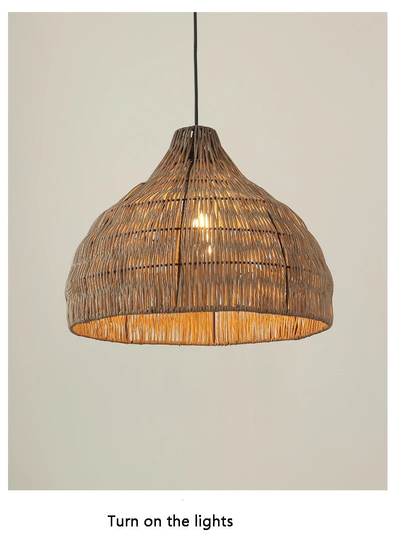 Southeast Asian Wicker Pendant Light