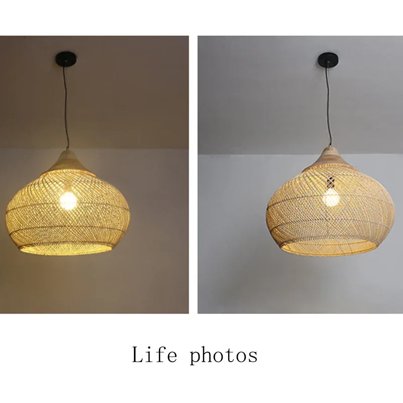 Vintage Handmade Rattan Pendant Lamp