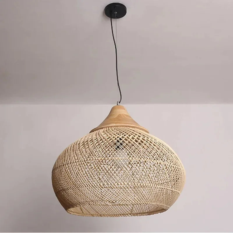 Vintage Handmade Rattan Pendant Lamp