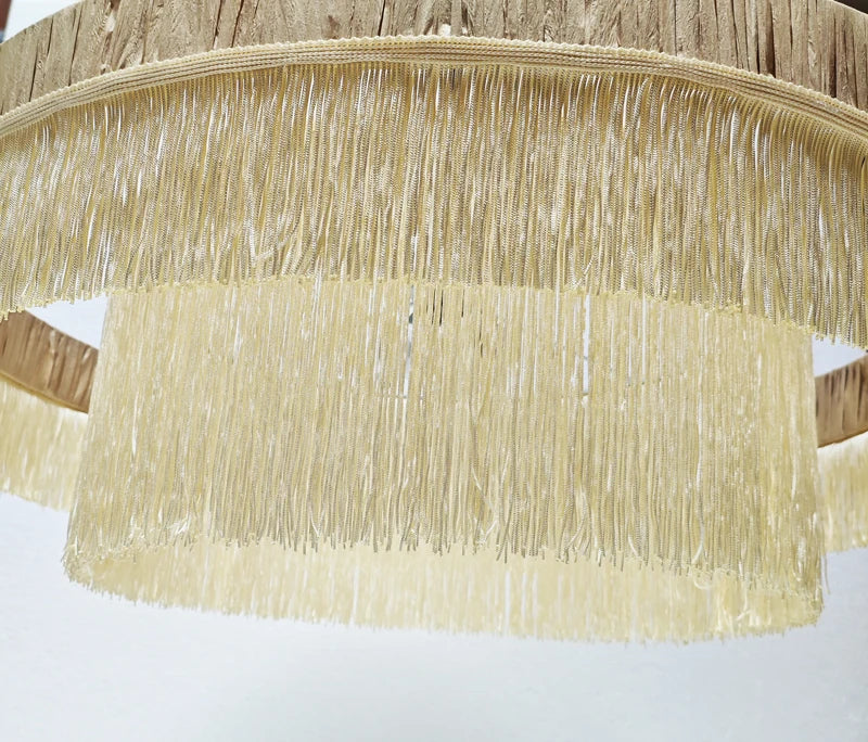 Raffia Rattan Tassel Chandelier