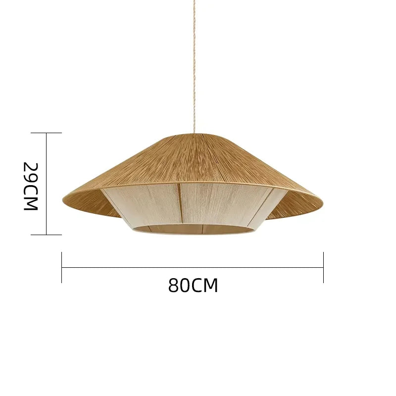 Boho Geometric Colourful Rattan Pendant