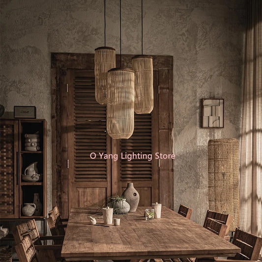 Handmade Woven Rattan LED Pendant