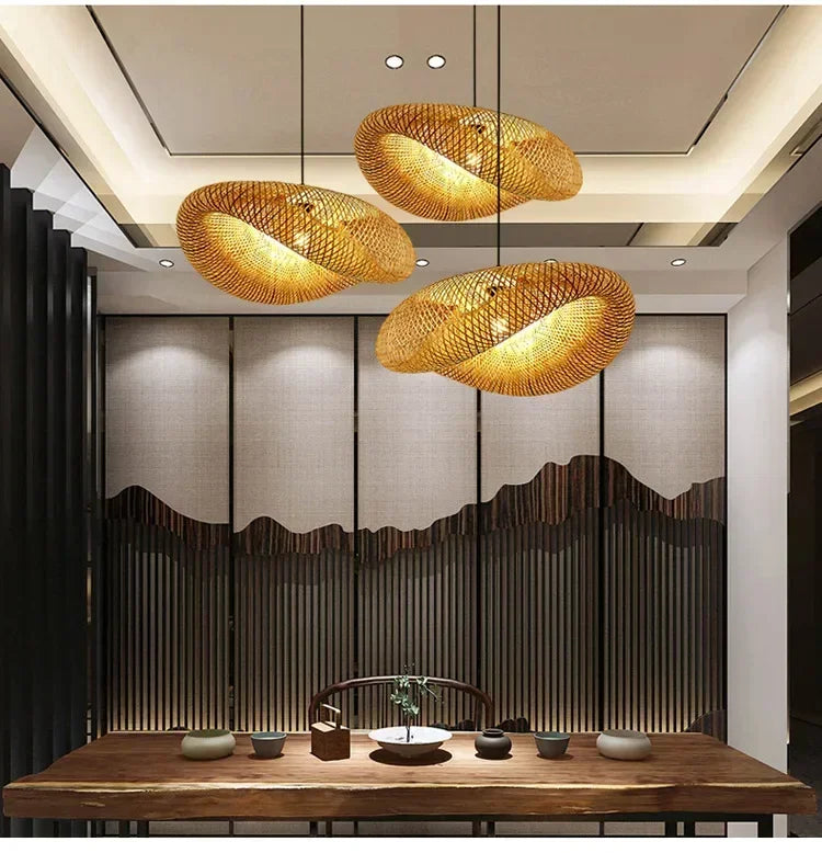 Modern Bamboo Rattan Chandelier (40-80cm)