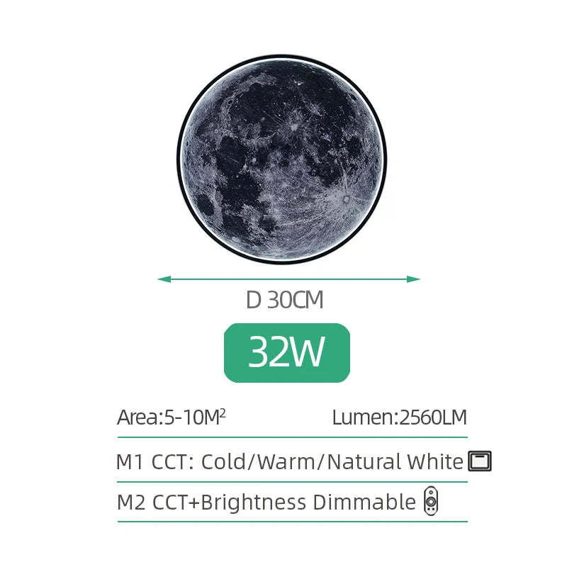 LED Moon Wall Lamp with Remote