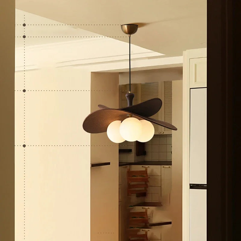 Minimalist Raffia Rattan Chandelier