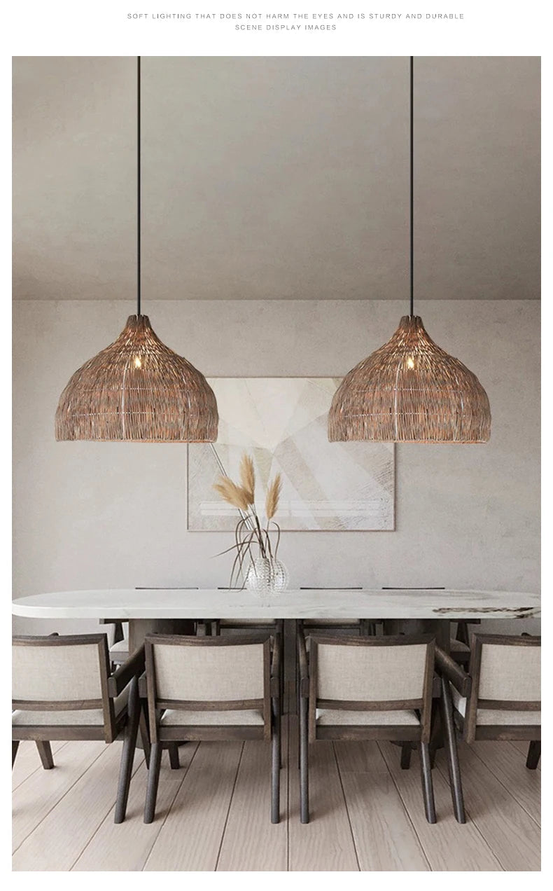 Southeast Asian Wicker Pendant Light