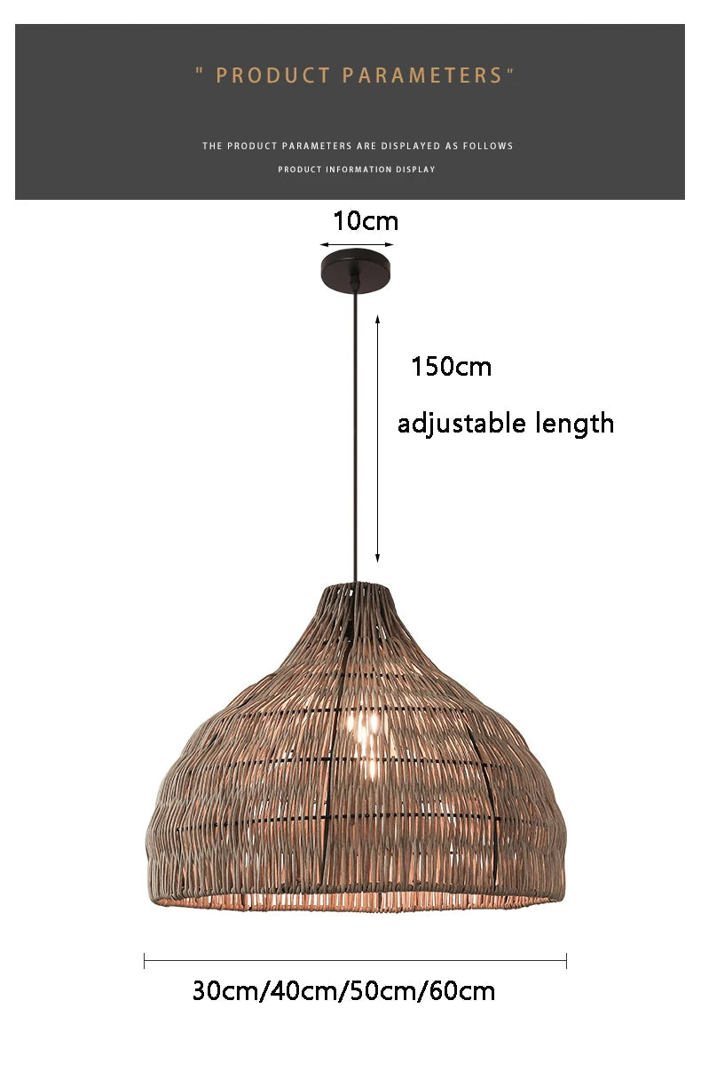Southeast Asian Wicker Pendant Light