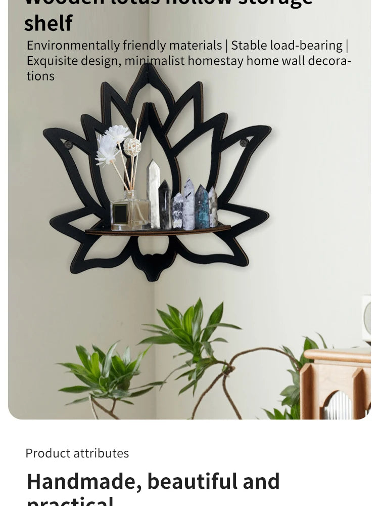 Wooden Lotus Aromatherapy Wall Shelf