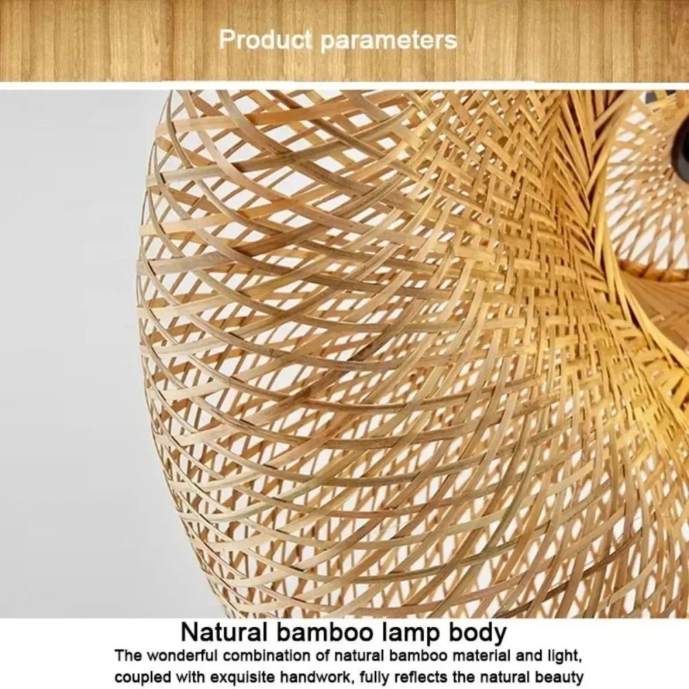 Modern Bamboo Rattan Chandelier (40-80cm)