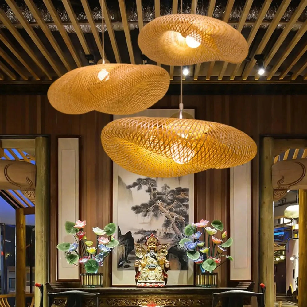 Modern Bamboo Rattan Chandelier (40-80cm)