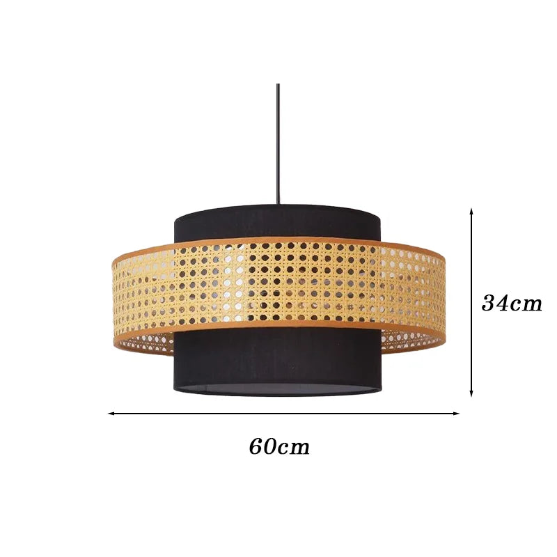 Vintage Handmade Rattan LED Pendant